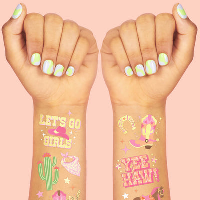 Cowgirl Tats - 46 foil temporary tattoos