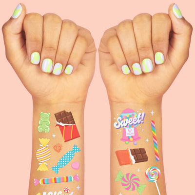 I Want Candy Tats - 72 foil temporary tattoos