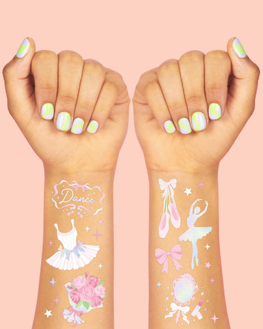 Little Dancer Tats - 50 foil temporary tattoos