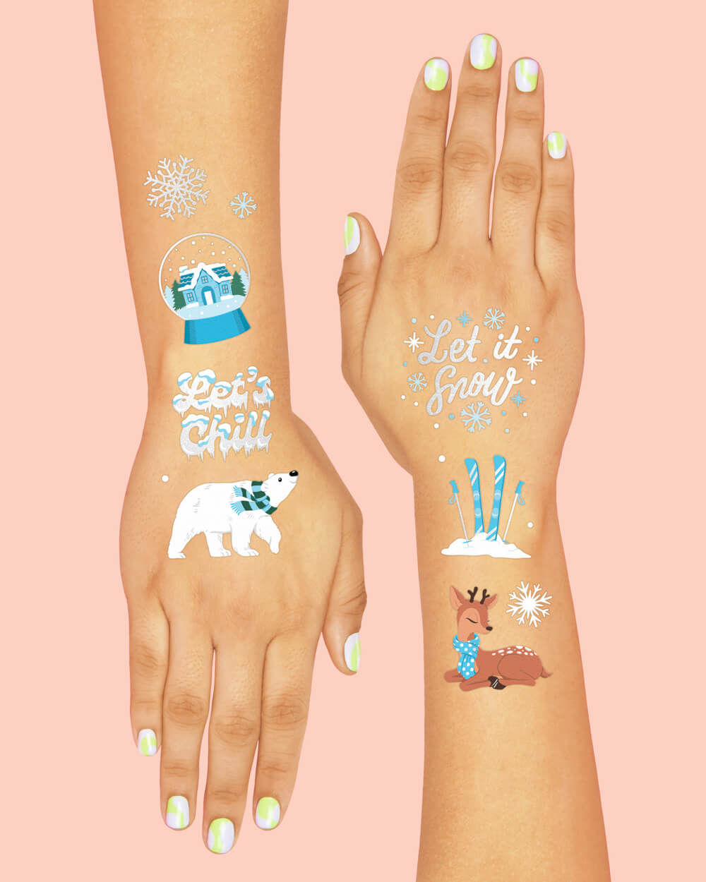 Keep It Cozy Tats - 50 foil temporary tattoos