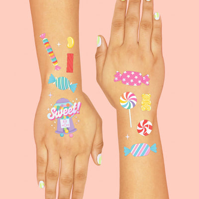 I Want Candy Tats - 72 foil temporary tattoos