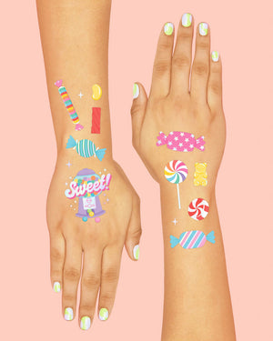 I Want Candy Tats - 72 foil temporary tattoos