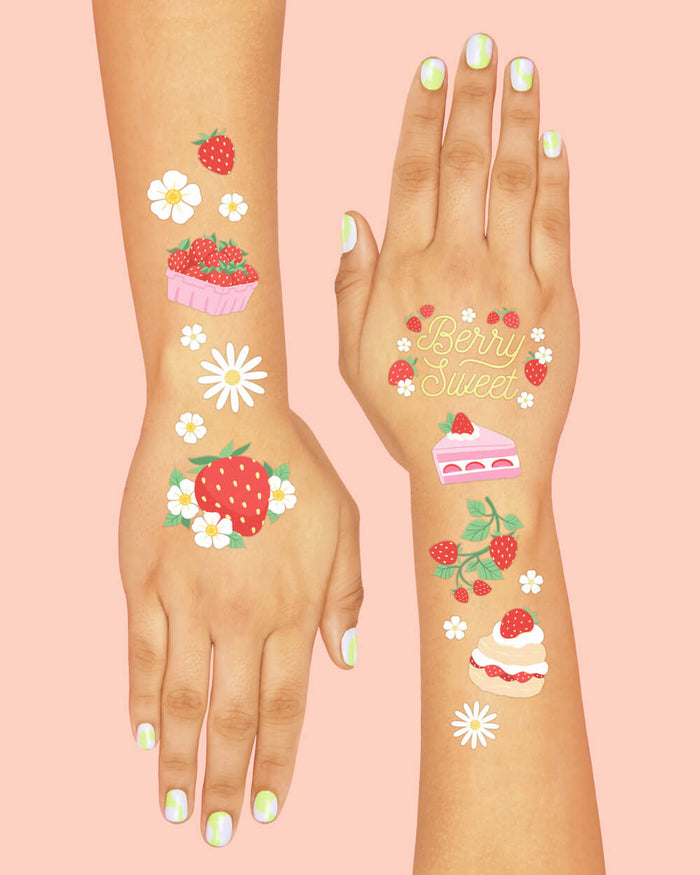 Berry Sweet Tats - 60 foil temporary tattoos