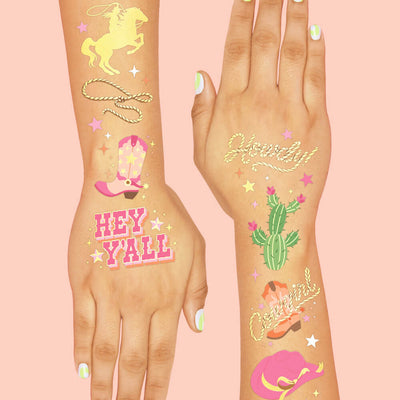 Cowgirl Tats - 46 foil temporary tattoos