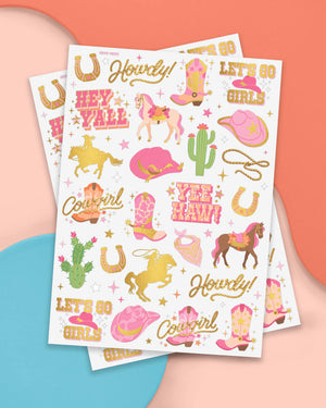 Cowgirl Tats - 46 foil temporary tattoos