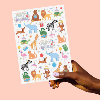 Pawty Animal Tats - 48 foil temporary tattoos