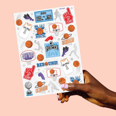 Basketball Tats - 58 foil temporary tattoos