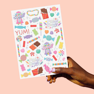 I Want Candy Tats - 72 foil temporary tattoos