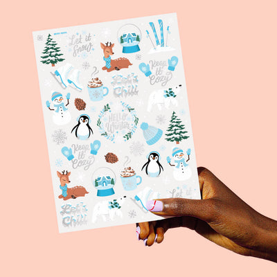 Keep It Cozy Tats - 50 foil temporary tattoos