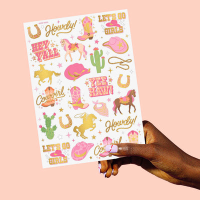 Cowgirl Tats - 46 foil temporary tattoos