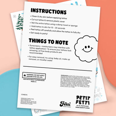 Keep It Cozy Tats - 50 foil temporary tattoos