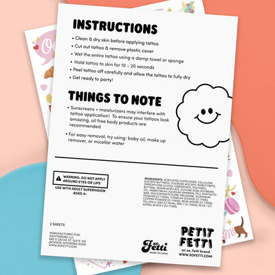 Ooh La La Tats - 62 foil temporary tattoos