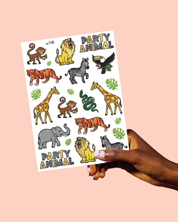 Party Animal Tats - 30 foil temporary tattoos