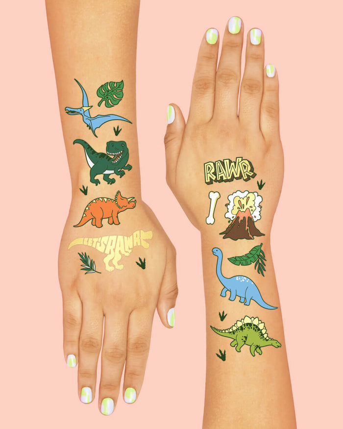 Dino-mite Tats - 38 foil temporary tattoos