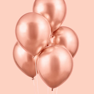 Rose Gold Chrome Pack - 25 metallic balloons