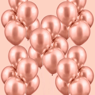 Rose Gold Chrome Pack - 25 metallic balloons