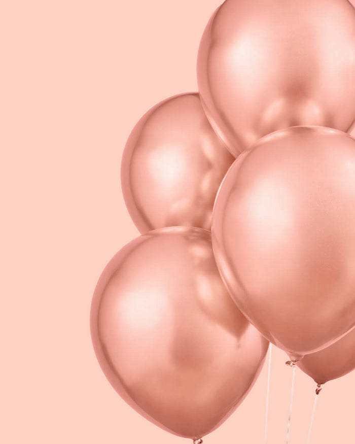 Rose Gold Chrome Pack - 25 metallic balloons