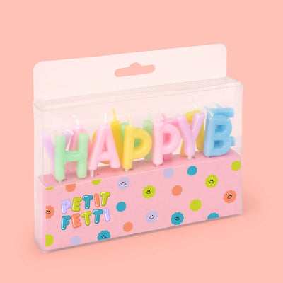 Happy Birthday Candles - 2" pastel wax letters
