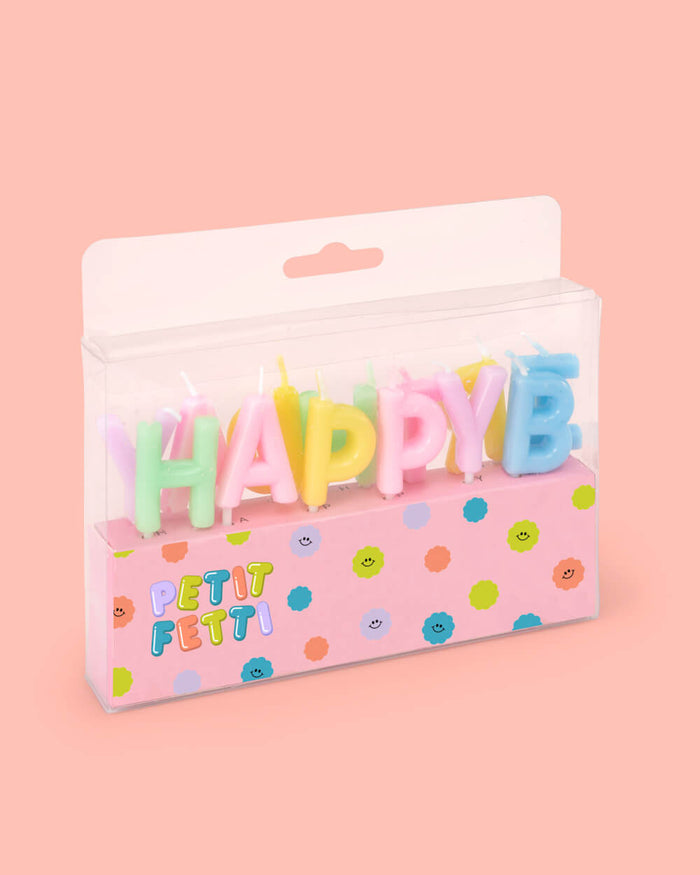 Happy Birthday Candles - 2" pastel wax letters