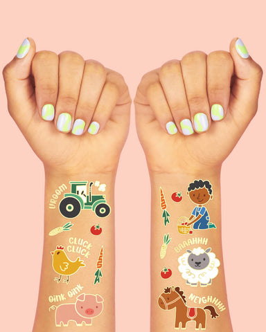 Farm Life Tats - 30 foil temporary tattoos