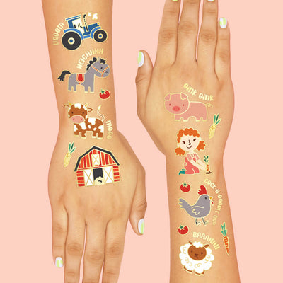 Farm Life Tats - 30 foil temporary tattoos