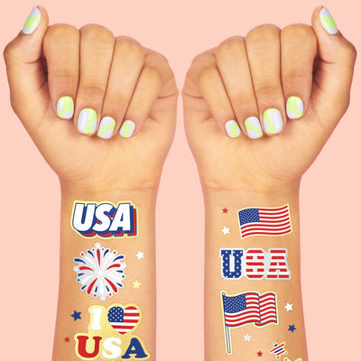 Stars & Stripes Tats - 70 foil temporary tattoos