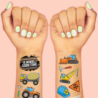 Construction Tats - 52 foil temporary tattoos
