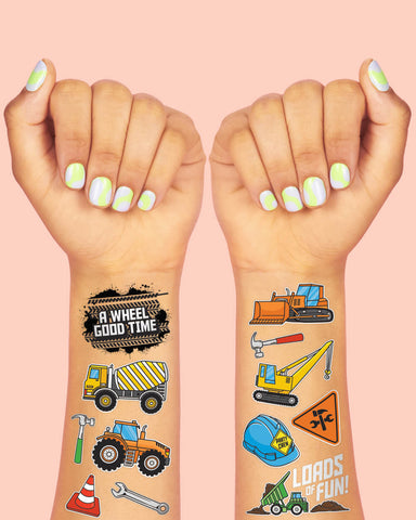 Construction Tats - 52 foil temporary tattoos