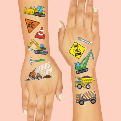 Construction Tats - 52 foil temporary tattoos
