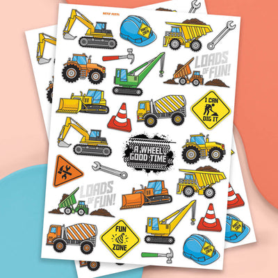 Construction Tats - 52 foil temporary tattoos