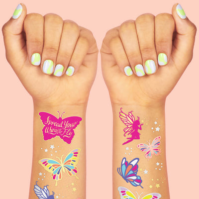 Fairy Flutter Tats - 34 foil temporary tattoos