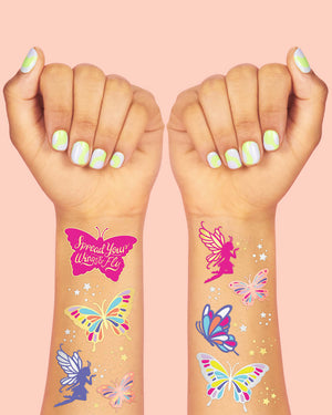 Fairy Flutter Tats - 34 foil temporary tattoos