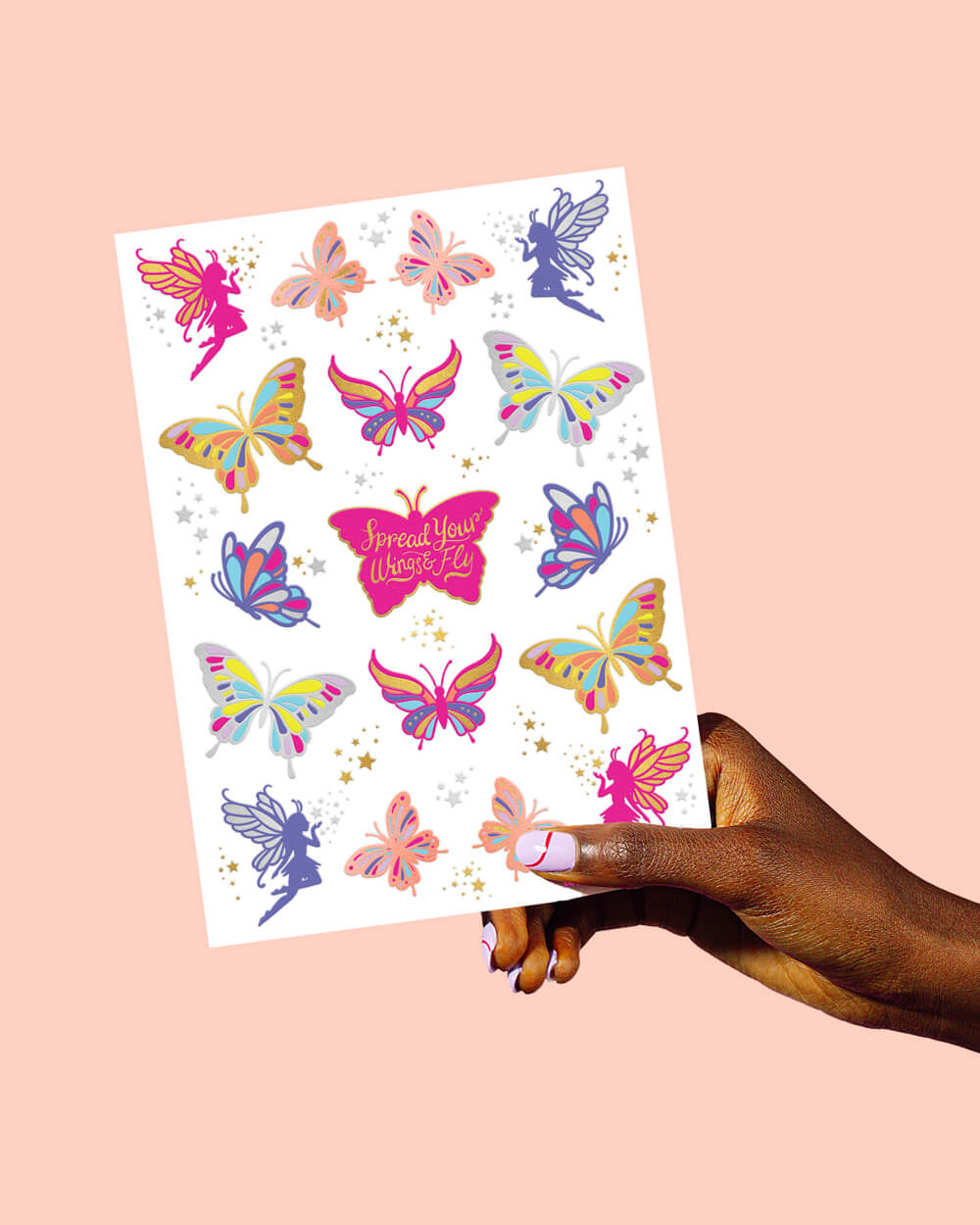 Fairy Flutter Tats - 34 foil temporary tattoos