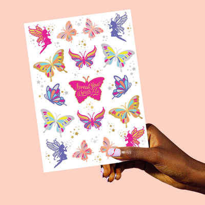 Fairy Flutter Tats - 34 foil temporary tattoos