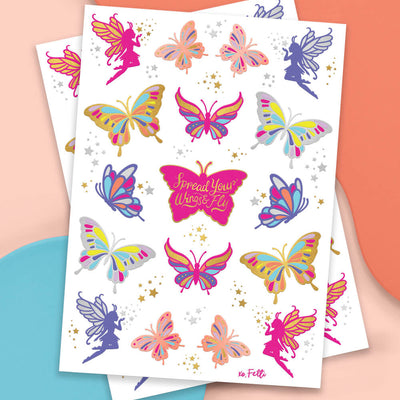 Fairy Flutter Tats - 34 foil temporary tattoos
