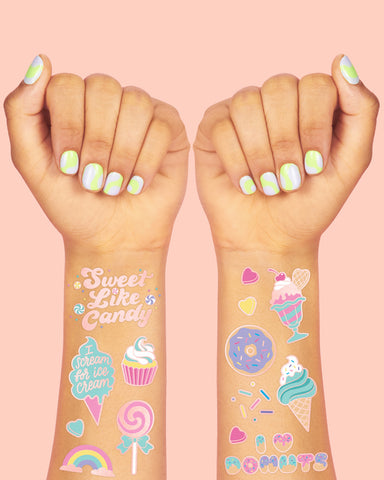 Too Sweet Tats - 48 foil temporary tattoos