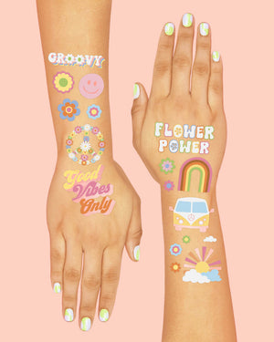 Groovy Tats - 54 foil temporary tattoos