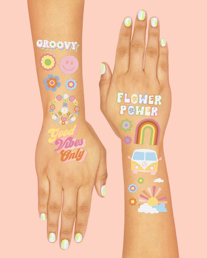 Groovy Tats - 54 foil temporary tattoos