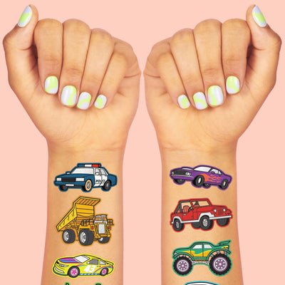 Wheelin Around Tats - 42 foil temporary tattoos