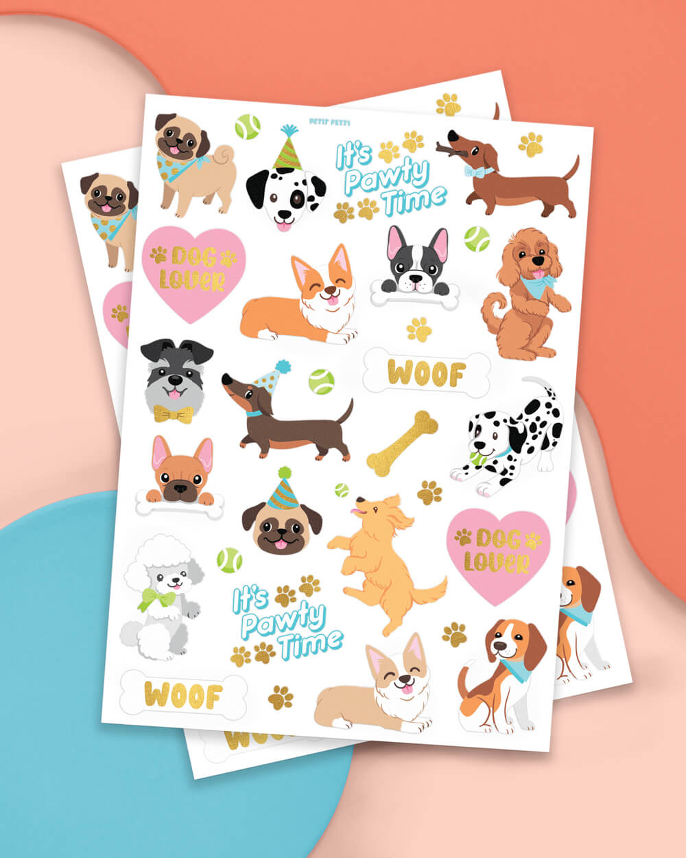 Dog Lover Tats - 44 foil temporary tattoos