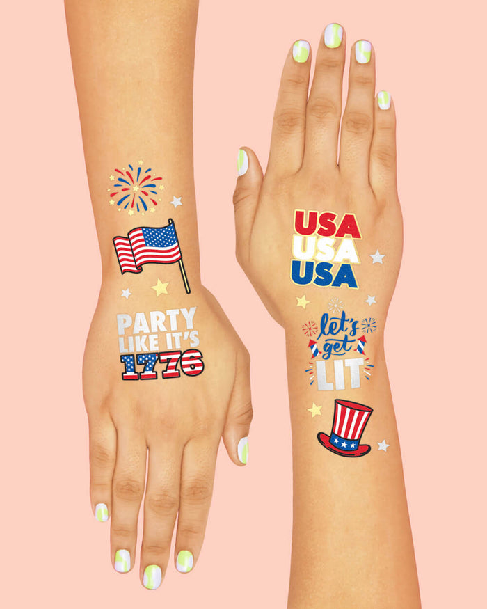 Let's Get Lit Tats - 30 foil temporary tattoos