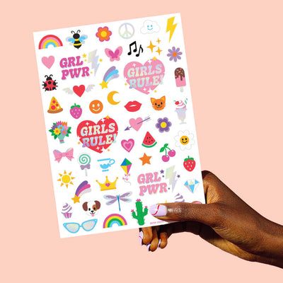 GRL PWR Tats - 104 foil temporary tattoos