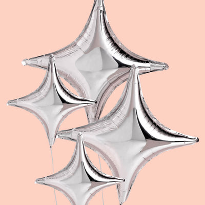 Sparkle Balloon - 6 pc silver foil set