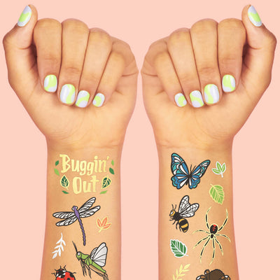 Buggin' Out Tats - 48 foil temporary tattoos