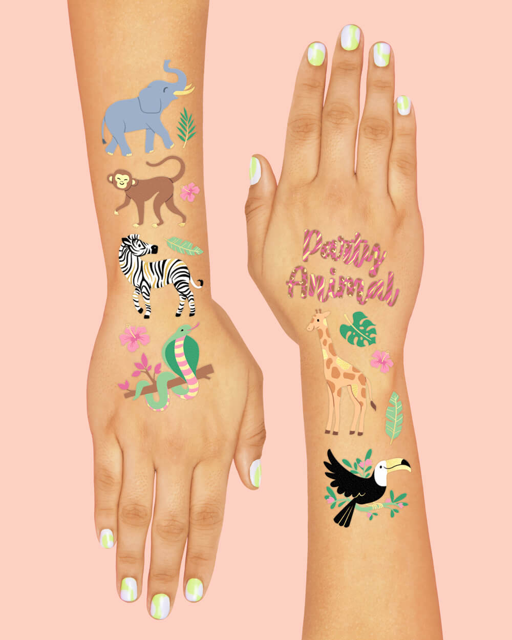 Pretty Wild Tats - 36 foil temporary tattoos