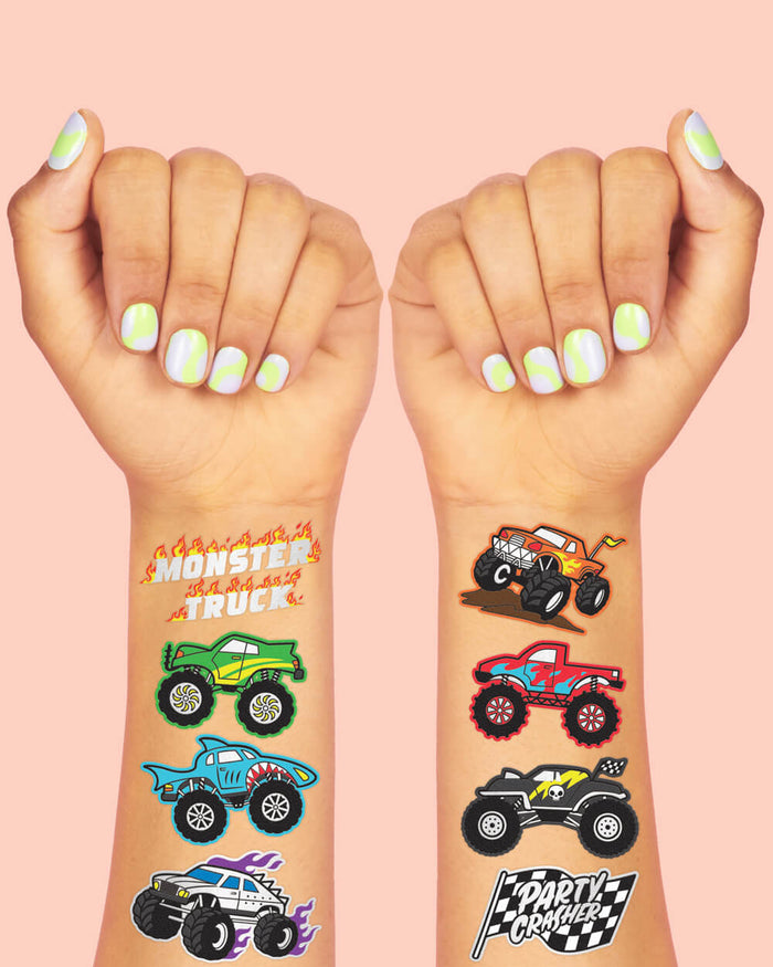 Monster Truck Tats - 42 foil temporary tattoos