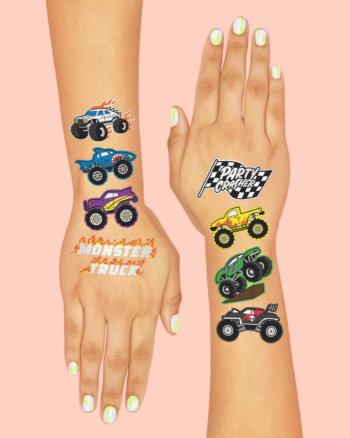 Amazoncom  Premium Monster Truck Temporary Tattoos Party Favors  Beauty   Personal Care