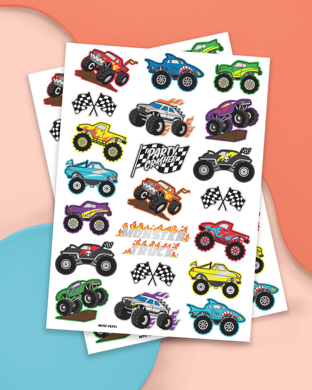 Monster Truck Tats - 42 foil temporary tattoos