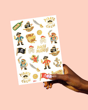 Ahoy Matey! Tats - 44 foil temporary tattoos