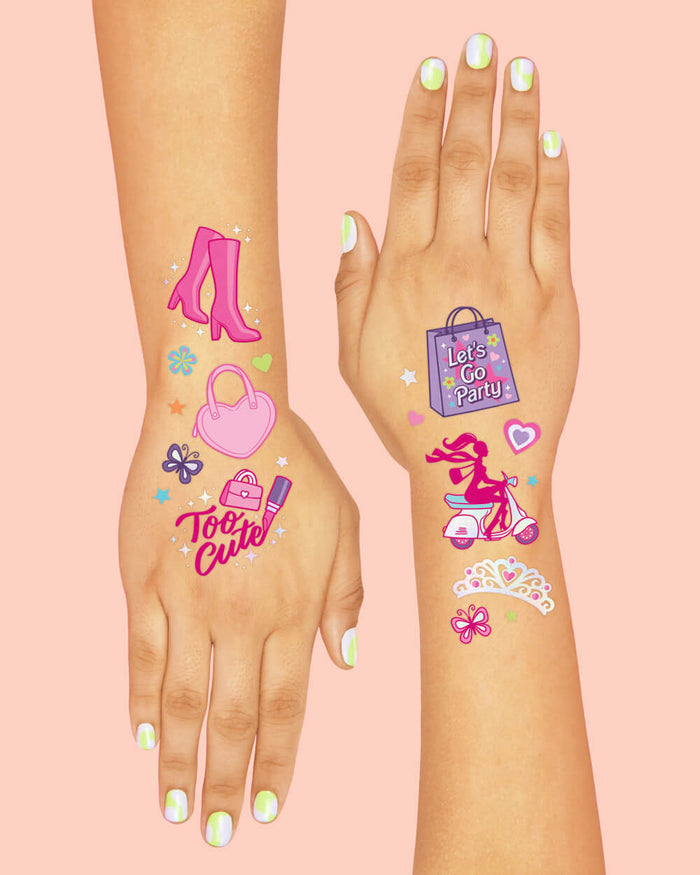 Let's Go Party Tats - 42 foil temporary tattoos